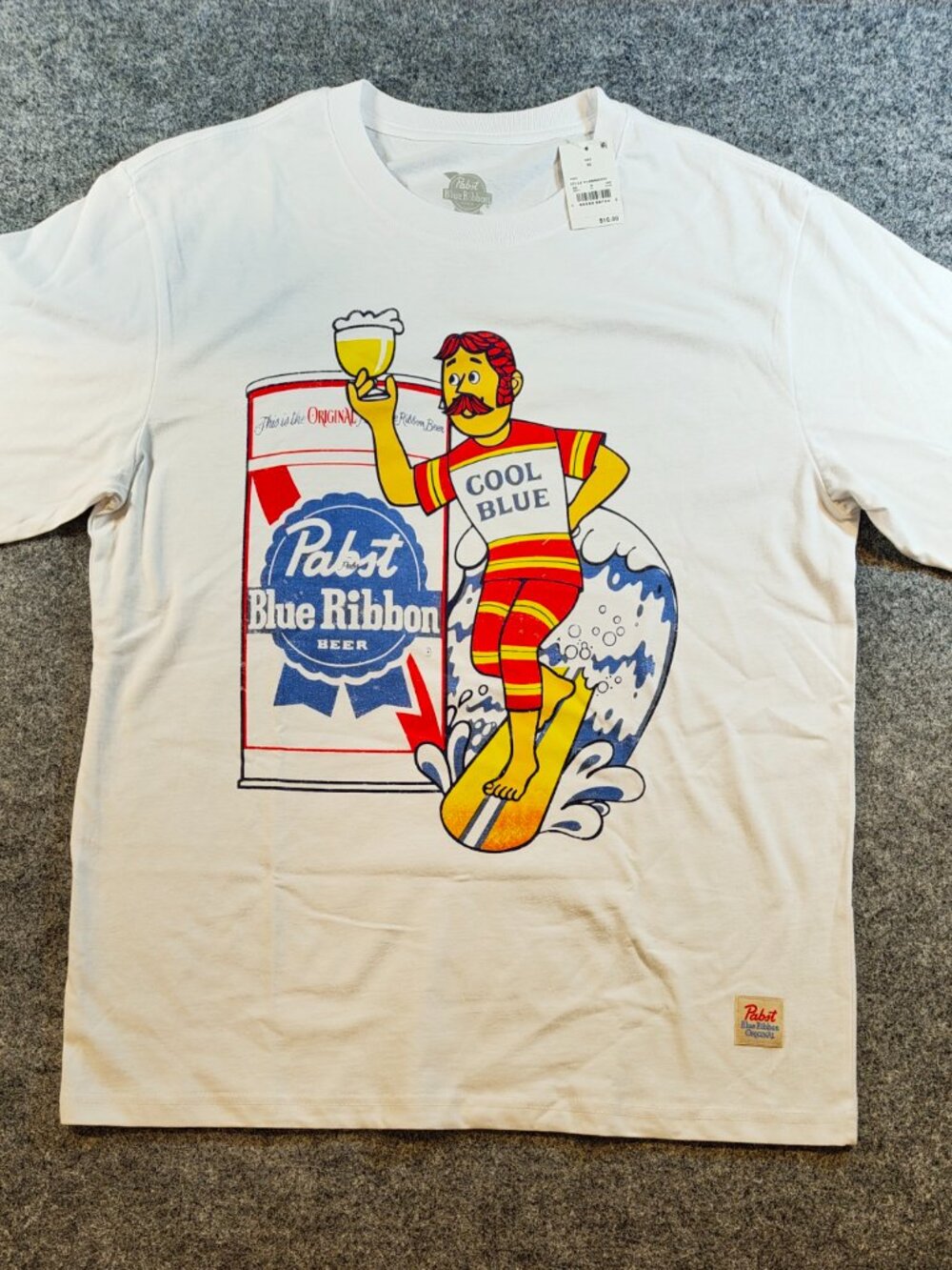 Pabst Blue Ribbon “Cool Blue” Surfer Tee – Size Medium – New with Tags
